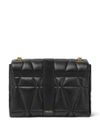 versace - Black crossbody bag with buckle and gold chain - 2