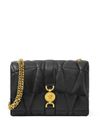 versace - Black crossbody bag with buckle and gold chain