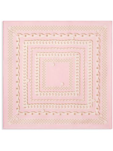 VERSACE - Foulard rosa con stampa Barocco