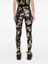 versace jeans couture - Black leggings with Barocco graphic print - 4