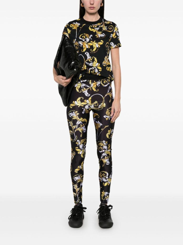 Black leggings with Barocco graphic print