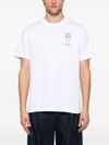 casablanca - T-shirt in cotone bianco con stampa colonna - 3