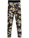 versace jeans couture - Black leggings with Barocco graphic print