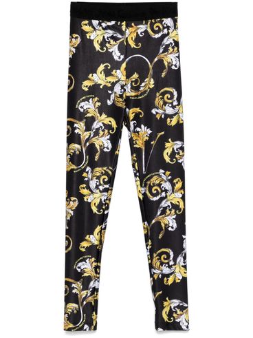 VERSACE JEANS COUTURE - Pantalone leggings nero con stampa Barocco