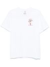 casablanca - T-shirt in cotone bianco con stampa sul retro