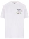 casablanca - T-shirt in cotone bianco con stampa