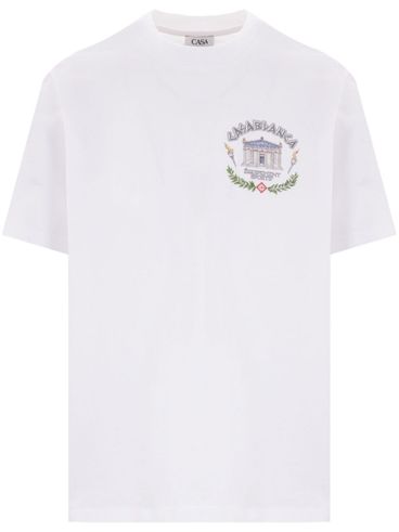 CASABLANCA - T-shirt in cotone bianco con stampa