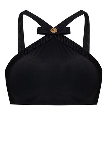 VERSACE - Top bikini nero con fiocco