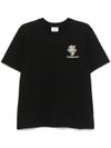 casablanca - T-shirt in cotone nero con stampa colonna