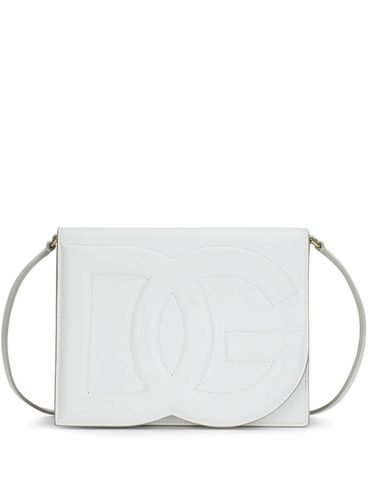 DOLCE & GABBANA - White leather shoulder bag with DG logo