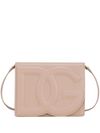 dolce & gabbana - Pink  leather shoulder bag with DG logo