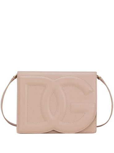 DOLCE & GABBANA - Pink  leather shoulder bag with DG logo