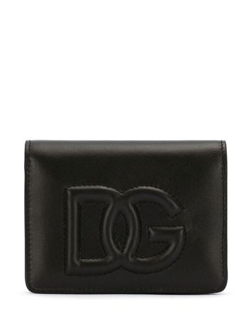 DOLCE & GABBANA - Portafoglio in pelle di vitello con logo goffrato frontale