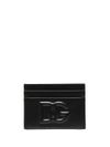 dolce & gabbana - Balck leather cardholder with embossed DG logo