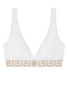 versace - Reggiseno a triangolo in cotone stretch con motivo greca