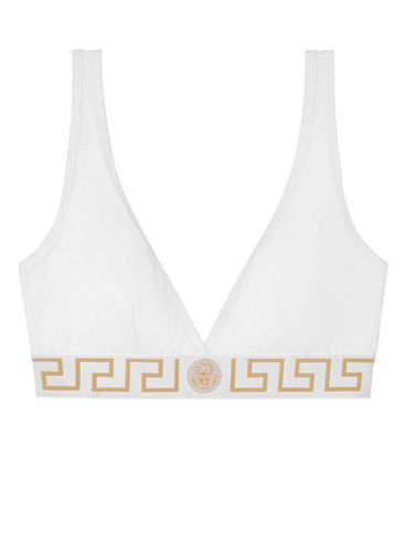 VERSACE - Reggiseno a triangolo in cotone stretch con motivo greca