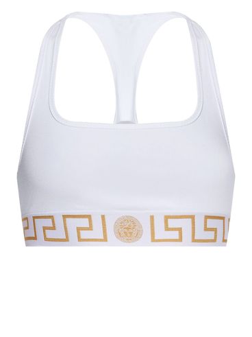 VERSACE - Reggiseno con fascia elastica e motivo logo Greca