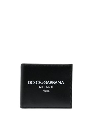 DOLCE & GABBANA - Portafoglio in pelle di vitello con logo bianco