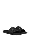 dolce & gabbana - Black rubber slides with logo - 1