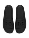 dolce & gabbana - Black rubber slides with logo - 3