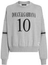 dolce & gabbana - Felpa girocollo in cotone grigio