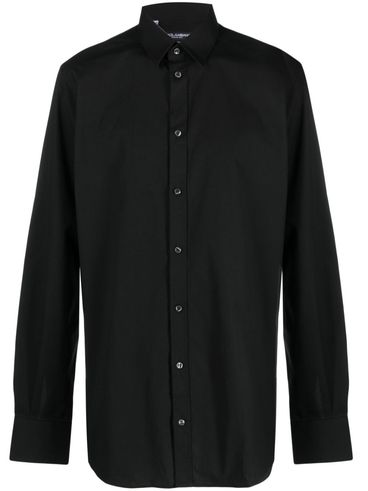 DOLCE & GABBANA - Camicia classica in cotone nera a maniche lunghe