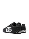 dolce & gabbana - Portofino sneakers in black calfskin leather with white logo - 2