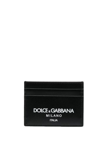 DOLCE & GABBANA - Portacarte in pelle di vitello con logo bianco