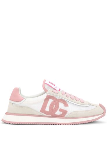 DOLCE & GABBANA - Sneakers rosa bianca con logo DG