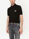 dolce & gabbana - Polo in cotone nero con etichetta logo - 2