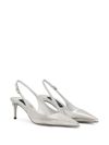 dolce & gabbana - Silver-tone slingback shoe - 2