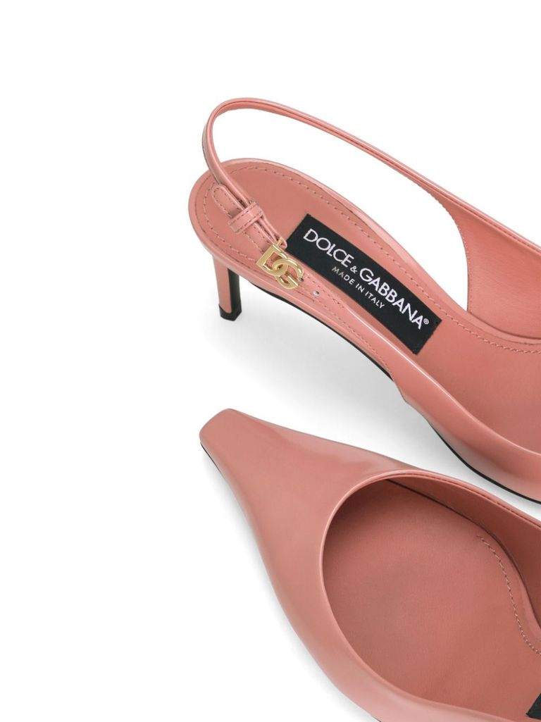 【関税&送料込み】Dolce & Gabbana Salmon Pink Buckle-Faste Salmon pink buckle-fastening slingback