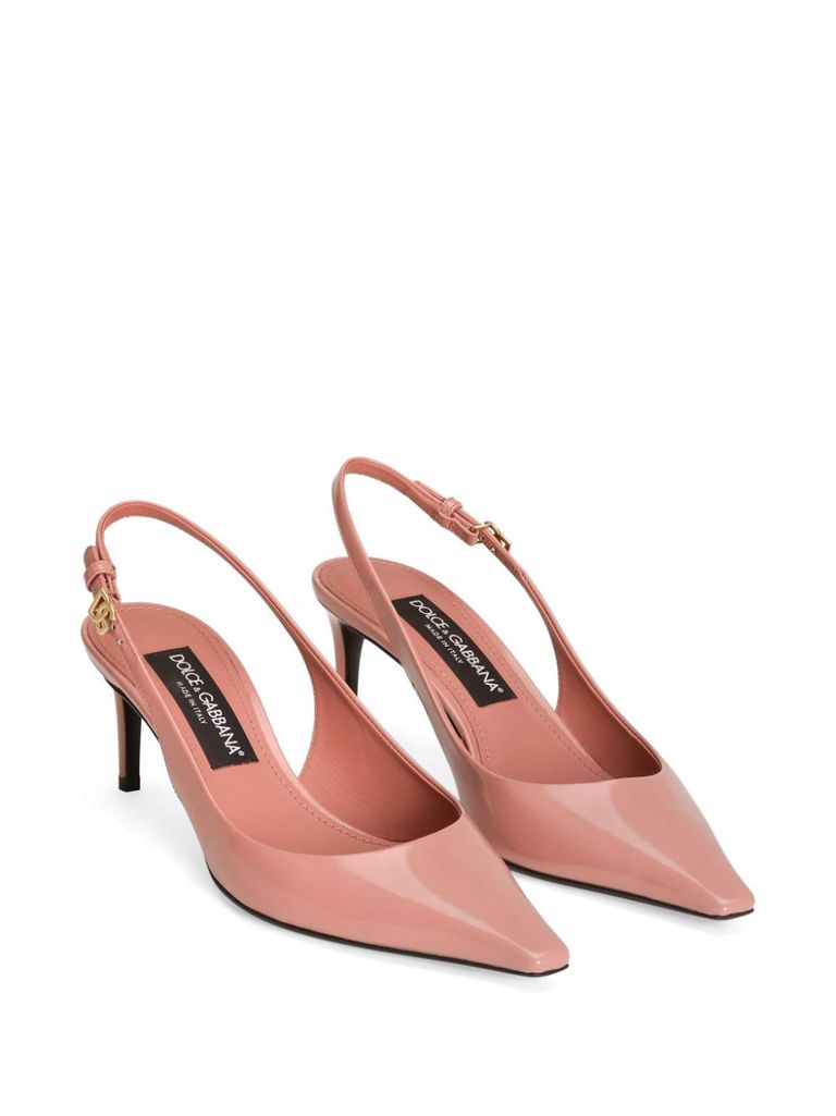 【関税&送料込み】Dolce & Gabbana Salmon Pink Buckle-Faste Salmon pink buckle-fastening slingback