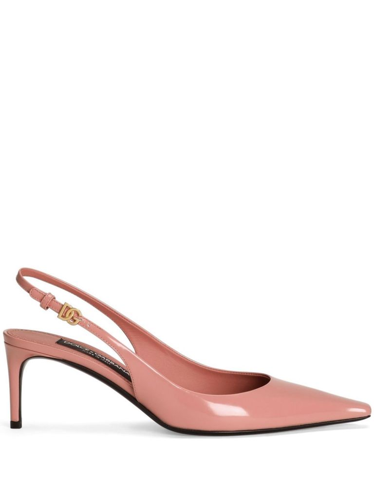 Dolce & Gabbana 70 Patent Leather Slingback Pumps In Pink