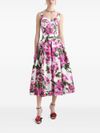 dolce & gabbana - Gonna longuette bianca a fiori fuxia - 4