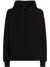 dolce & gabbana - Black cotton sweatshirt with embossed logo