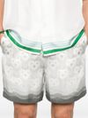 casablanca - Shorts in seta grigia con logo - 2