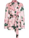 dolce & gabbana - Silk floral shirt with waist belt