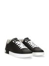 dolce & gabbana - Portofino sneakers in black leather with silver inserts - 1