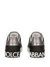 dolce & gabbana - Portofino sneakers in black leather with silver inserts - 2