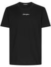 dolce & gabbana - Black cotton T-shirt with cursive logo