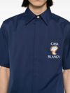 casablanca - Camicia in cotone blu a maniche corte - 1