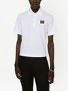 dolce & gabbana - Polo in cotone bianco con etichetta logo - 1