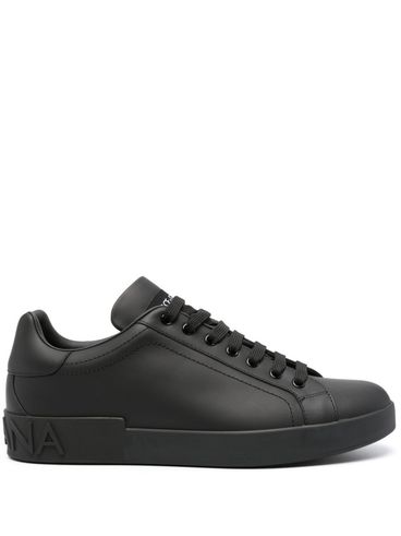 DOLCE & GABBANA - Portofino sneakers in black calfskin leather