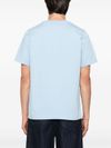 casablanca - T-shirt in cotone celeste con stampa tennis - 1