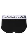 dolce & gabbana - Stretch cotton briefs with logo waistband - 1