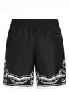 dolce & gabbana - Costume shorts neri con stampa bianca - 2