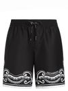 dolce & gabbana - Costume shorts neri con stampa bianca