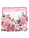 dolce & gabbana - Foulrad rosa con stampa floreale e logo tipo