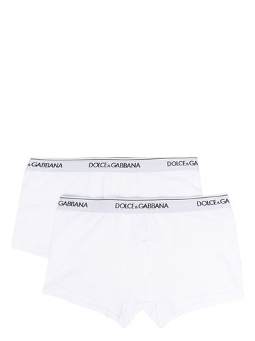 DOLCE & GABBANA - Pack of 2 white cotton boxer shorts with logo